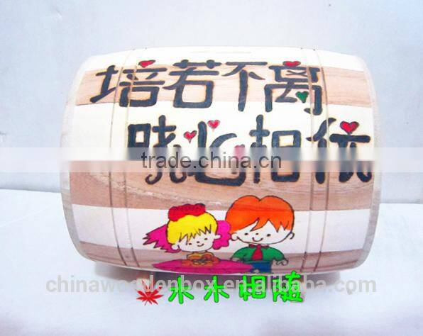 cheap custom any words wooden tin money box