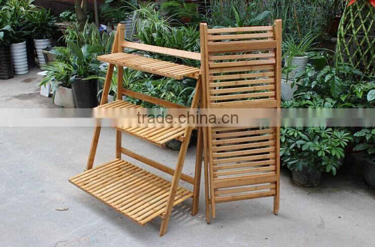 High quality wooden folding flower shelf