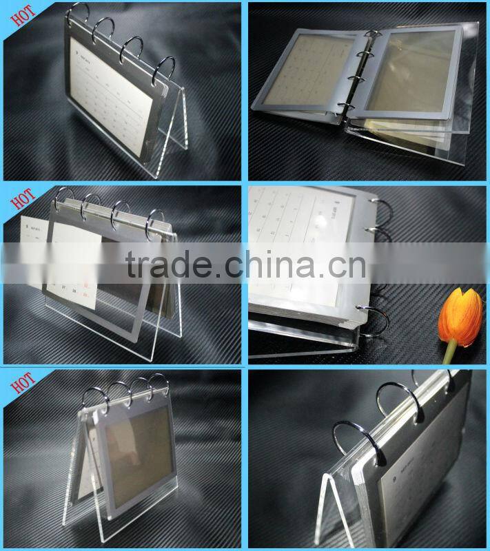 Alibaba china supplier OEM acrylic standing desk calendar desk top calendar