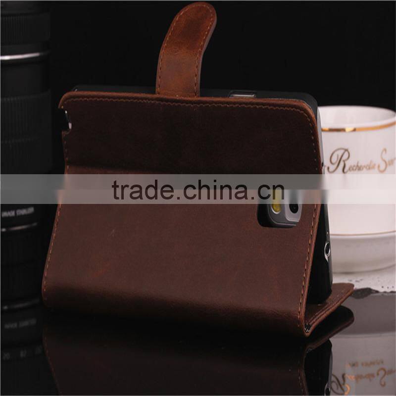 High quality crazy-horse PU card bumper/pocket cell phone case for Samsung