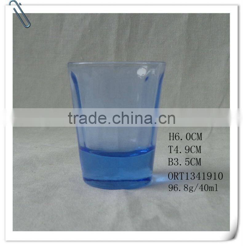 Promotional shot glass cup with red bottom