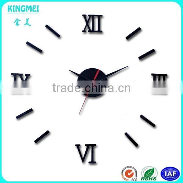 Large luxury home decor black butterfly acrylic clock wall