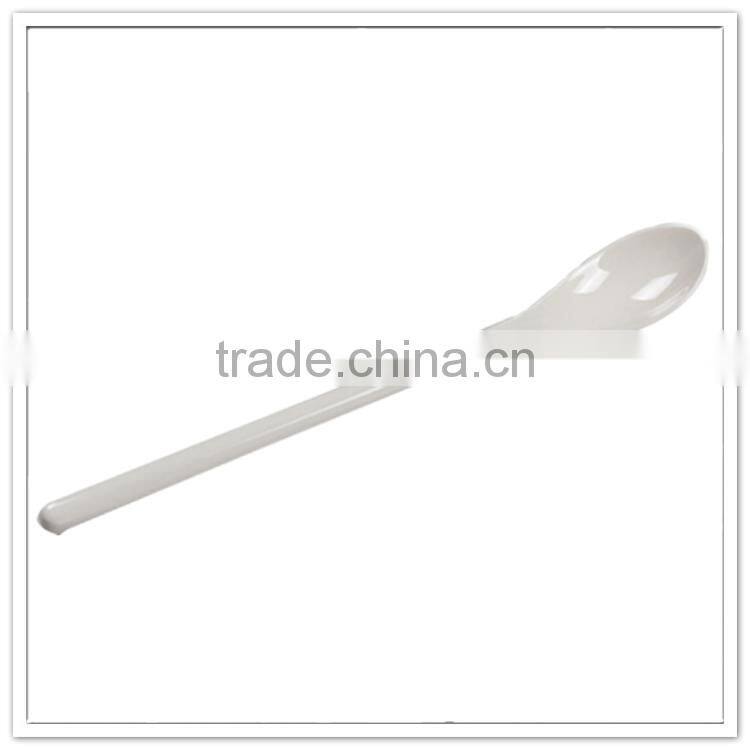 Chinese factory supply directly melamine soup spoon, hotel white plastic scoop