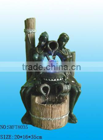 polyresin resin naked lady fountain