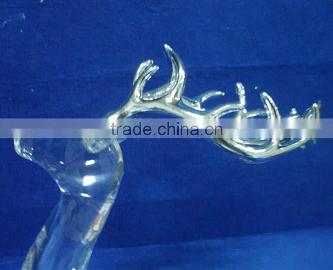 Hot selling acrylic Xmas reindeer figurines decoration