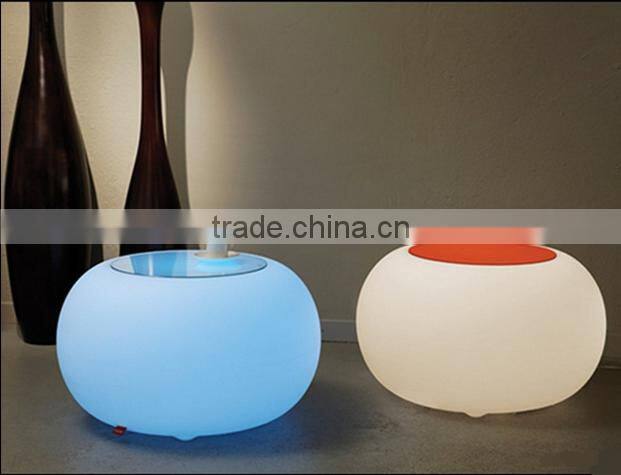 Outdoor and indoor plastic RGB 16 colors changing lighting apple table chair for children