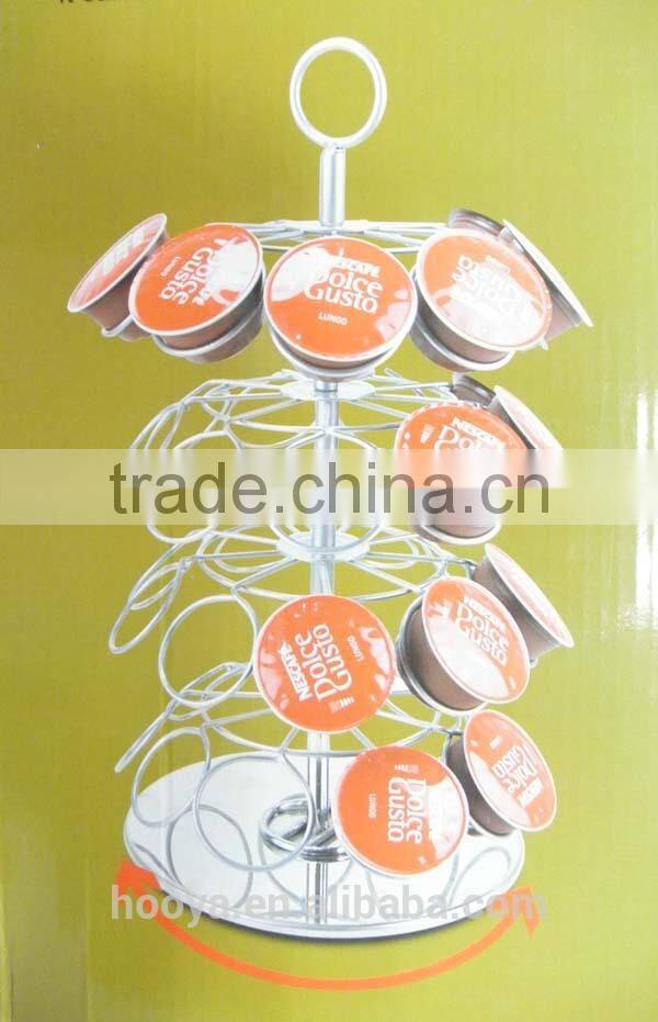4 tier 180*345mm 36-cup rotary coffee capsule stand