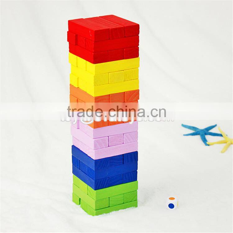 Customize educational shape building wooden children stacking blocks W13D026