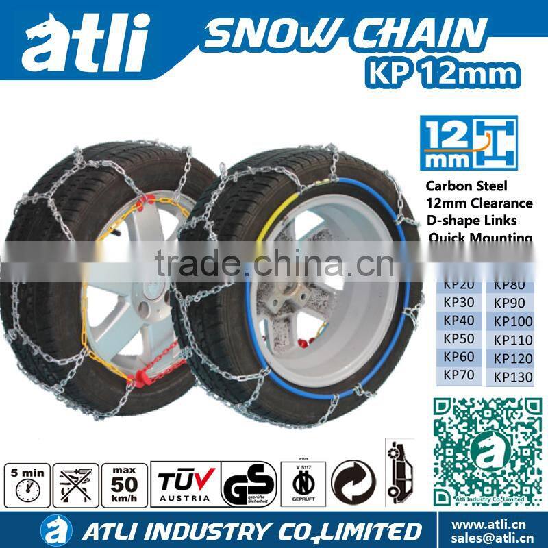 ATLI KP12mm steel diamond design tyre chain for passenger car