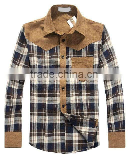 Newest Men's Plaid Long Sleeves Slim Cut Casual Shirt