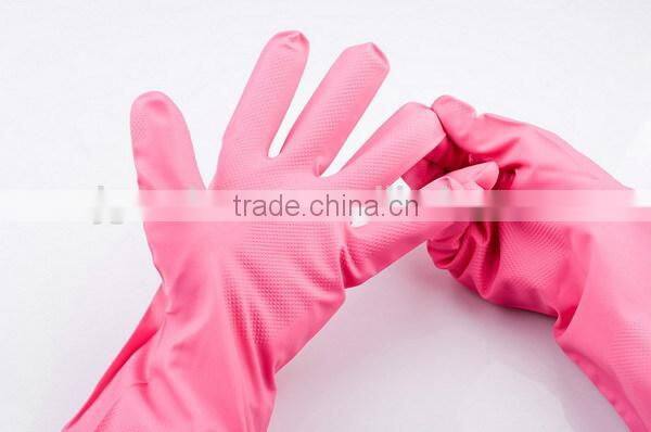 Pink Nitrile Washing Up Household Rubber Gloves
