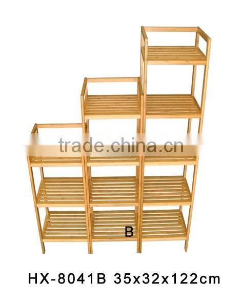High Quality Solid Pure Natural Bamboo Display Shelf