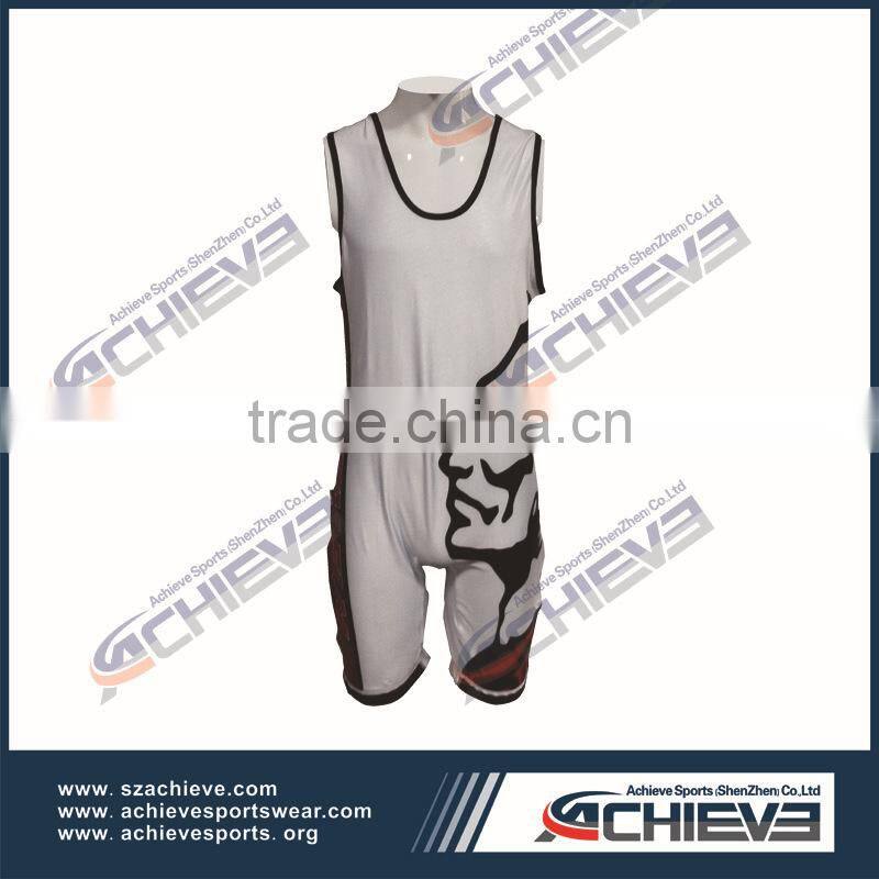 2015 wholesale sublimation printing wrestling singlet Cheap Prices Sublimation Printing Wrestler Singlet