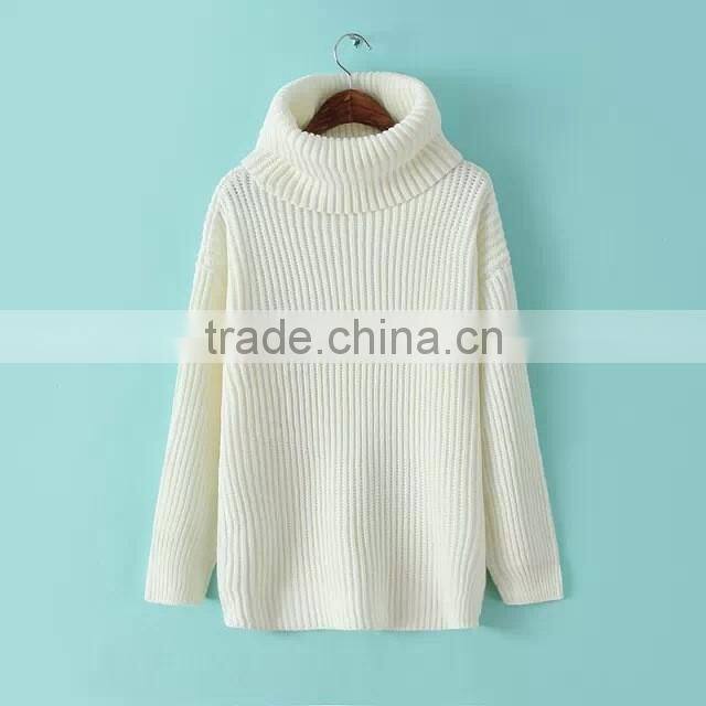 Fashion high quality Long Sleeve turtleneck brown pullover sweaters for women