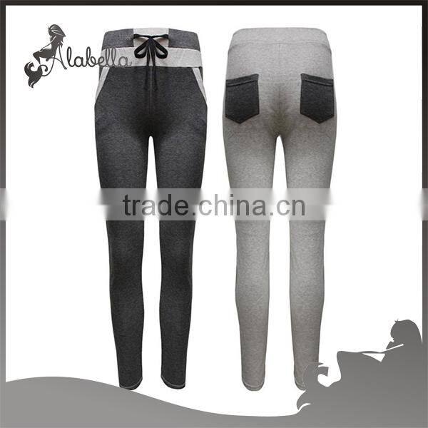 High wasit leggings with patch pocket and 100%cotton fabric