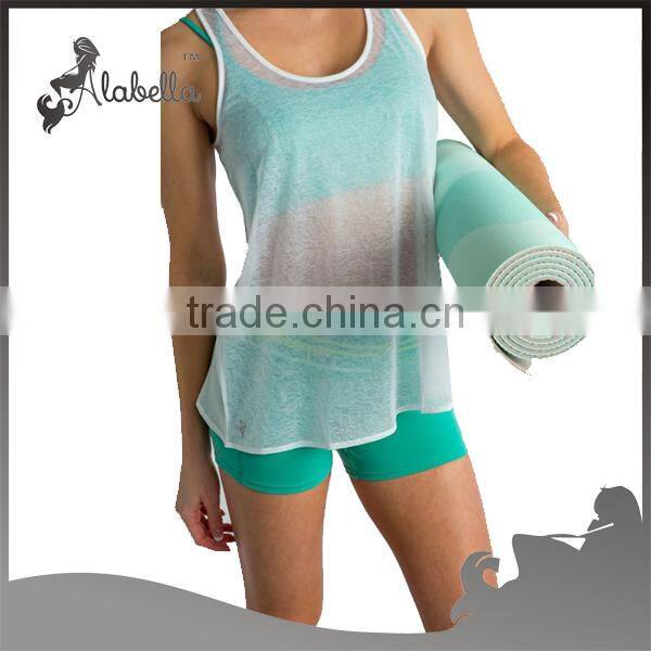 Bulk white loose tan tops Plain gym tank tops for wholesale