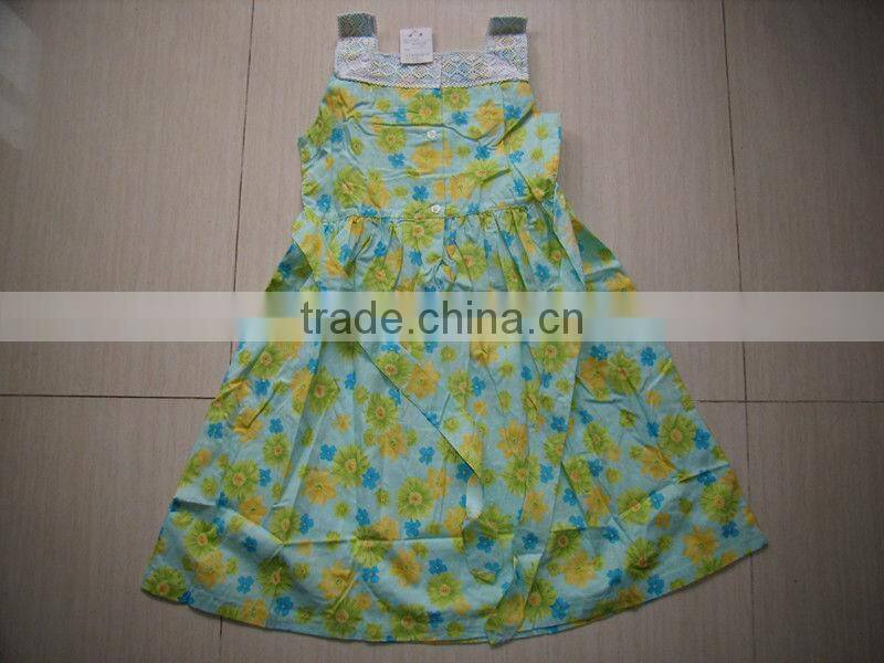little girl's overstock dress girl's cotton dress cute stock dress