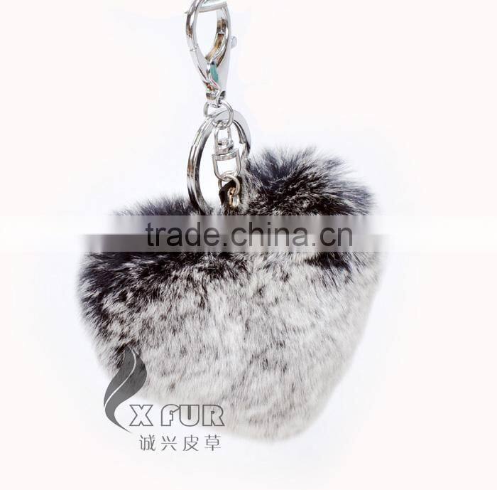 CX-R-46 Lovely Fashion Genuine Rex Rabbit Fur Keychain