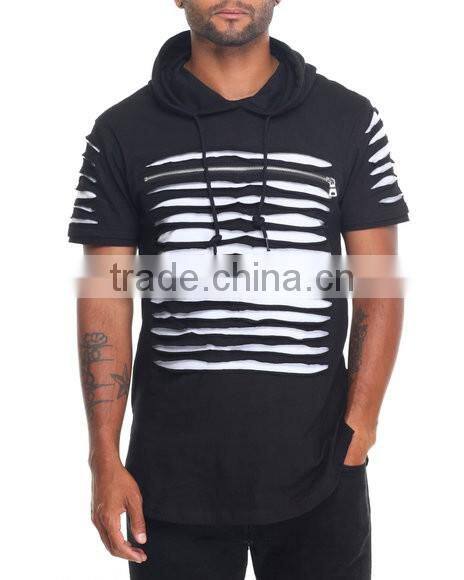 Hot sale China factory direct supply print pattern chest zipper pullover hoodie with adjustable drawstring accent Hood