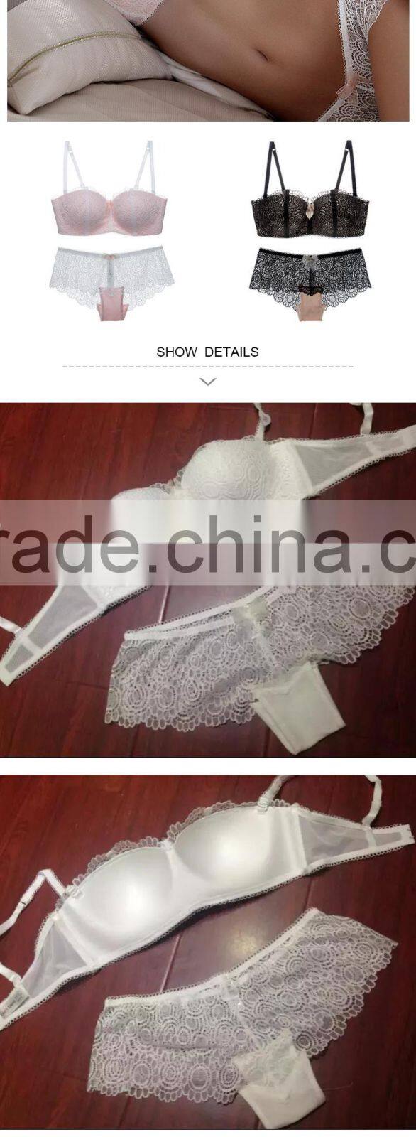 HSZ-G14055 Stylish Hot Fancy Push Up Bra And Panty Set Sexy Women Lace Underwear Model Latest Lady Lingerie Private Label