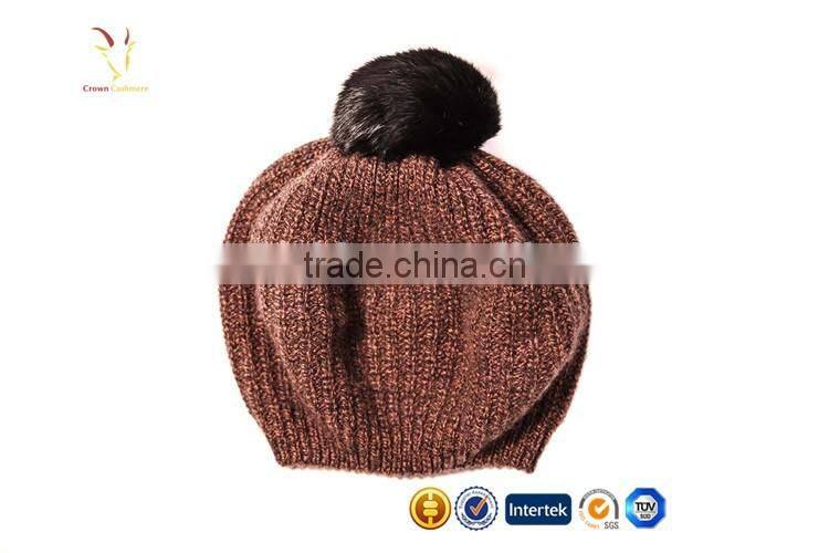 Merino Wool Pom Pom Winter Beanie Cashmere Wool Beanie Hat