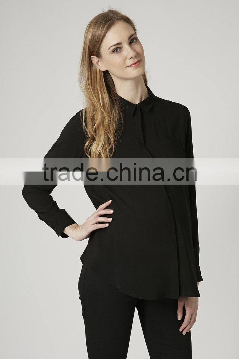 women's black daily shirt plain maternity blouse t-shirts