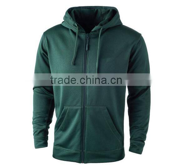 OEM hot sale custom100% polyester thick drawstring zipper-up plain hoodies
