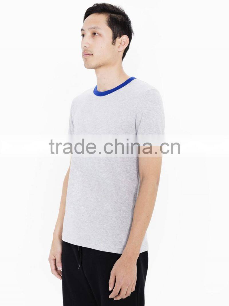 latest fashion young man ringer tee cotton ringer tee design for man