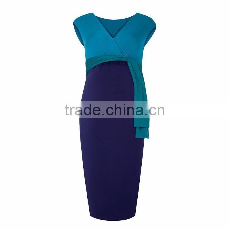 summer blue maternity clothes fashion comfortable maternity dresses for office