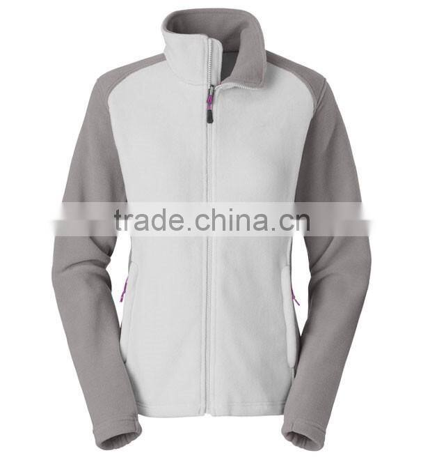 Top quality micro polar fleece jacket contrast color design fleece jacket unisex
