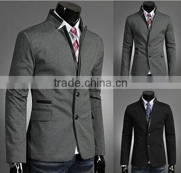 Mens slim fit fashion cotton blazer Suit Jacket black M to 2XL plus size Male blazers Mens coat