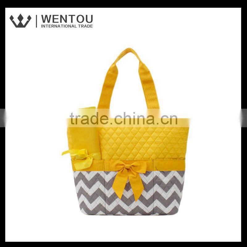 Cute Zig Zag Stripe Quilted Baby Diaper Bag