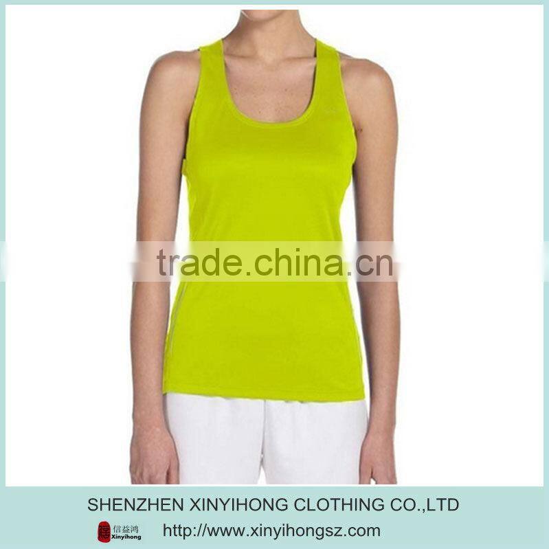 Ladies 100% polyester racerback tank top,custom stringer tank top with you logo