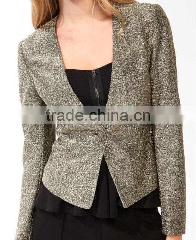 Metallic Single Button Blazer