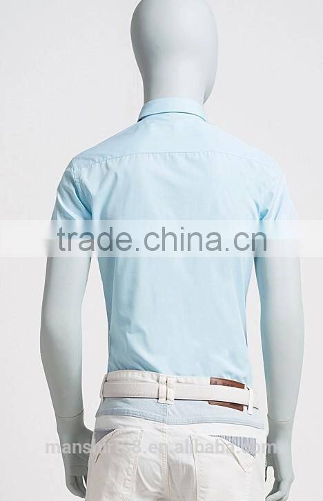 elegant small size slim fit men's thick short sleeve shirt