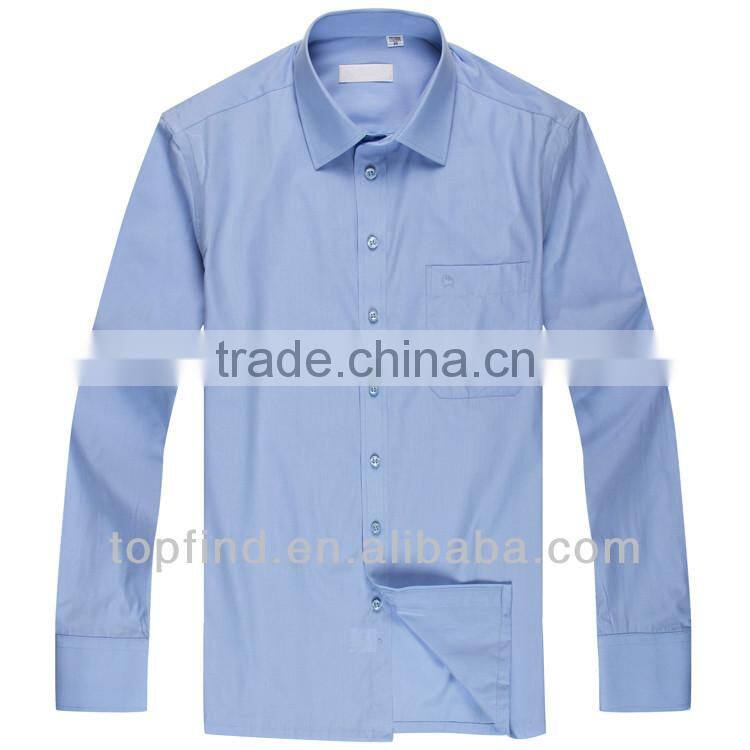 Fashion Latest Design Casual solid color men office long sleeve shirt