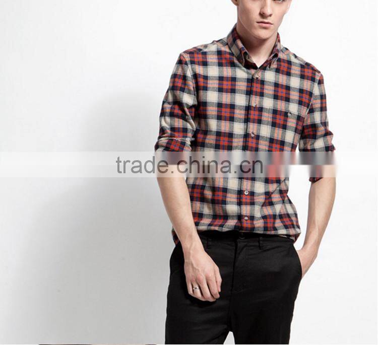2016 new design 100% cotton dress shirt men causal shirt flannel shirt