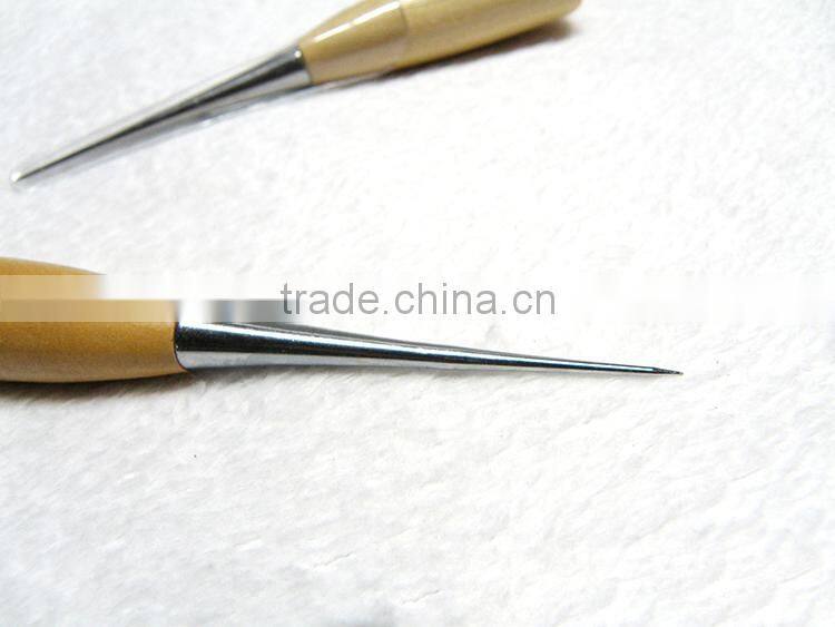 Hot Garment Accessories Wooden Handle Straight Needle Sewing Awl