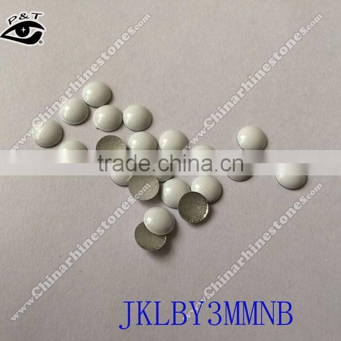 Half Round Dome Hot fix Metal Studs 3MM White Color High quality AAA grade for clothing