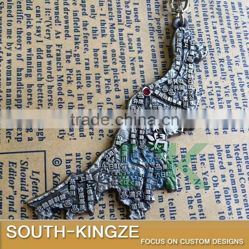 New Japan Niigata Map Zinc Alloy Keychain