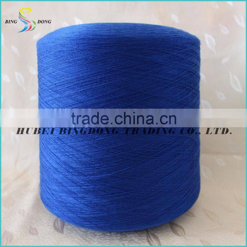 36/2 dyed blue 100% virgin polyester spun yarn