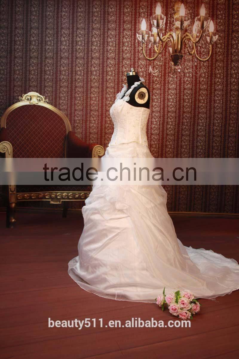 IN STOCK Halter wedding dress sleeveless flower ball gown bridal dresses SW107