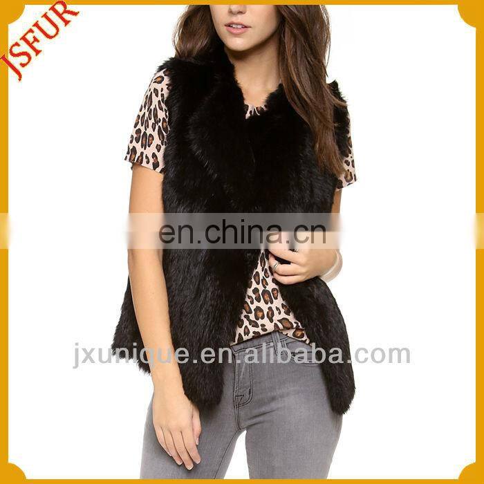 Brand sale nice rabbit fur knitted fur waistcoat