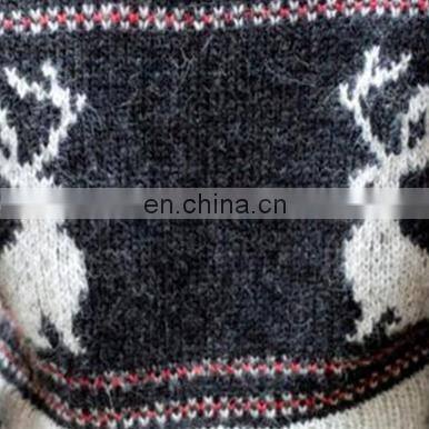Wool ugly christmas sweater design for girl with jackalope patterns of loose fit wholesale clothing direct from China
