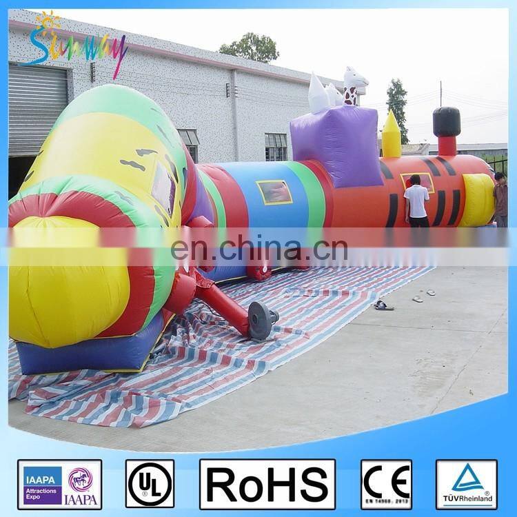 Cute Sunway Inflatable Train Tunnel Inflatable Train for Fun Caterpillar Tunnel train for Kids