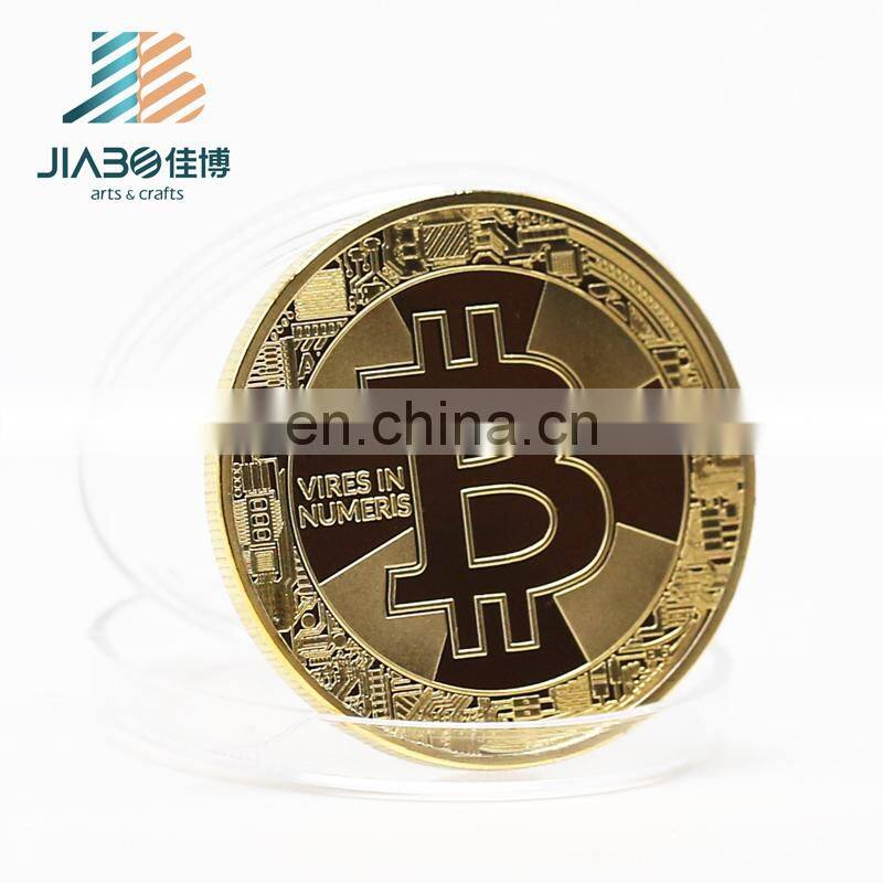 Custom design 3d logos have stock molds gold silver copper plating Bitcoin promotion coin