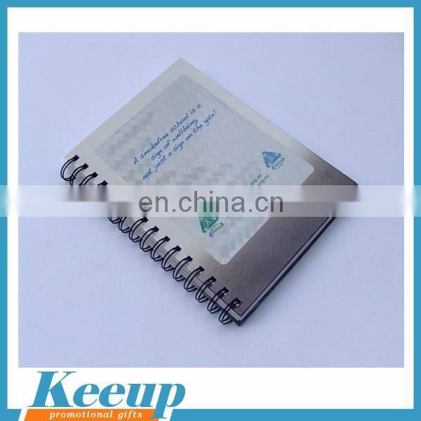 Printed hard paper cover promotional notebook with spiral bound