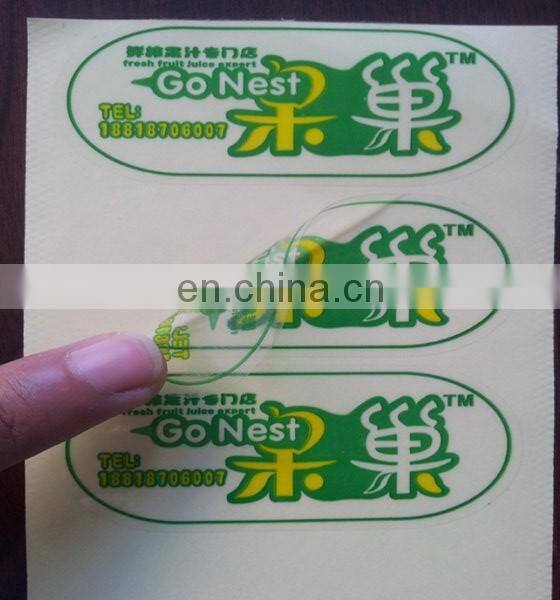 custom adhensive sticker transparent packing printing label