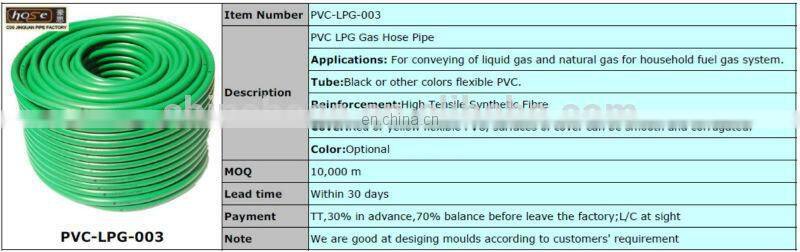 2 Mpa W.P. High Pressure PVC Propane Gas Green LPG Hose, Green Gas Hose, High Pressure LPG Hose