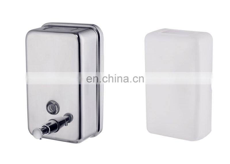 NEW square shape double dual 304 stainless steel liquid soap lotion dispenser for restaurant
